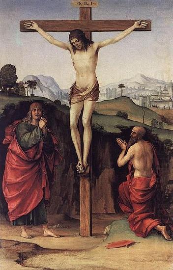 Crucifixion with Sts John and Jerome, Francesco Francia